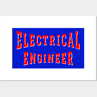 Electrical Engineer in Red Color Text Posters and Art